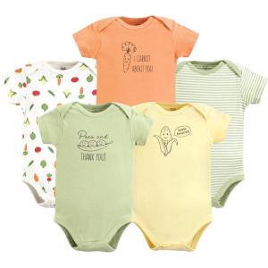 imageTouched by Nature Unisex Baby Organic Cotton BodysuitsPeas and Thank You
