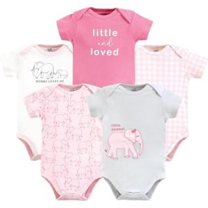 imageTouched by Nature Unisex Baby Organic Cotton BodysuitsPink Peanut