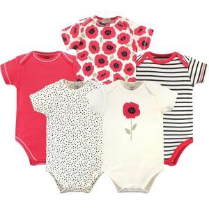 imageTouched by Nature Unisex Baby Organic Cotton BodysuitsPoppy