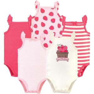 imageTouched by Nature Unisex Baby Organic Cotton BodysuitsStrawberries 5pack