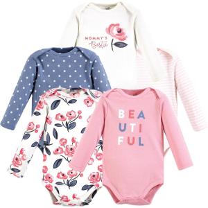imageTouched by Nature Unisex Baby Organic Cotton LongSleeve BodysuitsBubblegum Floral