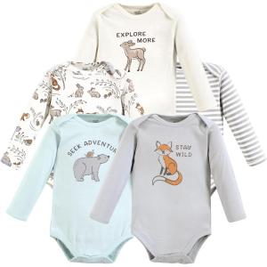 imageTouched by Nature Unisex Baby Organic Cotton LongSleeve BodysuitsDreamy Woodland