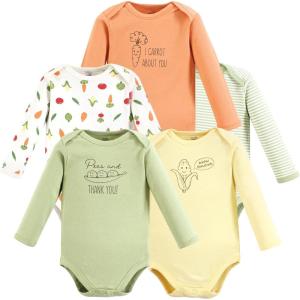 imageTouched by Nature Unisex Baby Organic Cotton LongSleeve BodysuitsPeas and Thank You