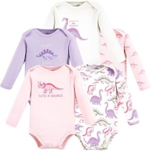 imageTouched by Nature Unisex Baby Organic Cotton LongSleeve BodysuitsRetro Dino