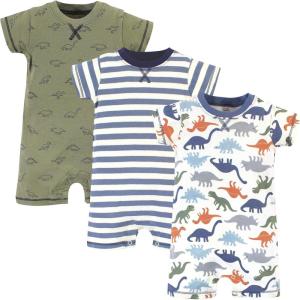 imageTouched by Nature babyboys Organic Cotton RompersBold Dinosaurs