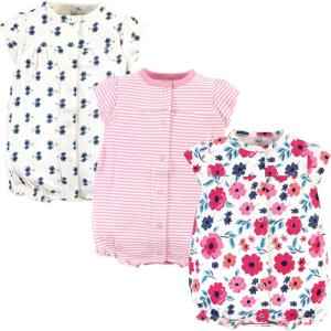 imageTouched by Nature babyboys Organic Cotton RompersGarden Floral Shortsleeve