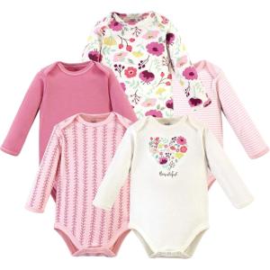 imageTouched by Nature unisexbaby Organic Cotton Longsleeve BodysuitsBotanical