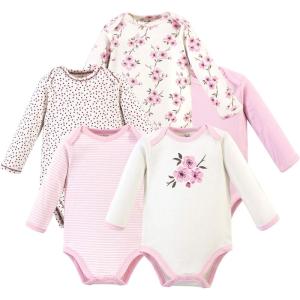 imageTouched by Nature unisexbaby Organic Cotton Longsleeve BodysuitsCherry Blossom