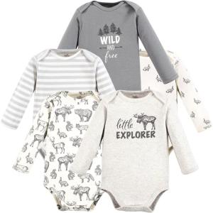 imageTouched by Nature unisexbaby Organic Cotton Longsleeve BodysuitsNeutral Woodland