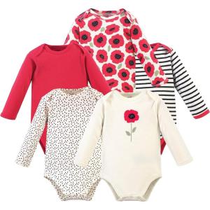 imageTouched by Nature unisexbaby Organic Cotton Longsleeve BodysuitsPoppy