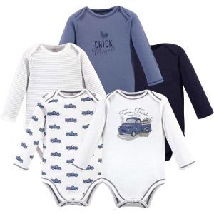 imageTouched by Nature unisexbaby Organic Cotton Longsleeve BodysuitsTruck