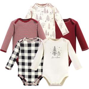 imageTouched by Nature unisexbaby Organic Cotton Longsleeve BodysuitsWinter Woodland