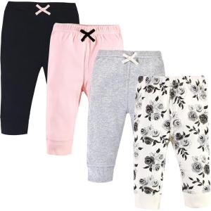 imageTouched by Nature Baby Girls Organic Cotton PantsBlack Floral