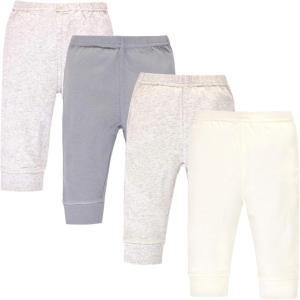 imageTouched by Nature Baby Girls Organic Cotton PantsHeather Gray Oatmeal