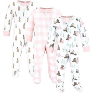 imageTouched by Nature Unisex Baby Organic Cotton Sleep and PlayPink Camping Animals