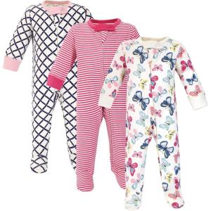 imageTouched by Nature Baby Girls Organic Cotton Sleep and PlayBright Butterflies