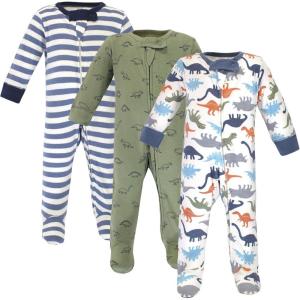 imageTouched by Nature Baby Girls Organic Cotton Sleep and PlayDinosaurs