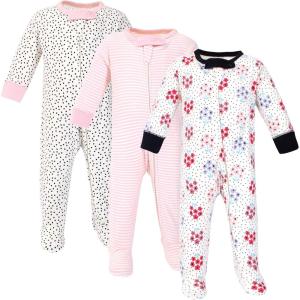 imageTouched by Nature Baby Girls Organic Cotton Sleep and PlayFloral Dot