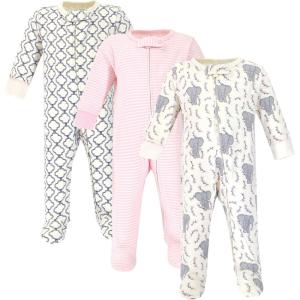 imageTouched by Nature Baby Girls Organic Cotton Sleep and PlayGirl Elephant