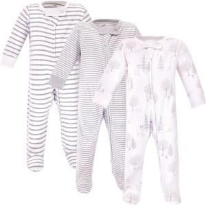 imageTouched by Nature Baby Girls Organic Cotton Sleep and PlayGray Woodland
