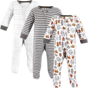 imageTouched by Nature Baby Girls Organic Cotton Sleep and PlayNeutral Endangered Safari