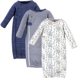 imageTouched by Nature Baby Organic Cotton Zipper GownsElephant Side Zipper