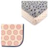 imageOrganic Cotton Fitted Crib Sheet 2Pack ampamp Cotton Swaddle BlanketDaisyMoroccan