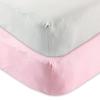 imageOrganic Cotton Fitted Crib Sheet 2PackPinkGray 2 Pk