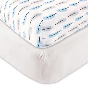 imageOrganic Cotton Fitted Crib Sheet 2PackWhiteFeather 2 Pk