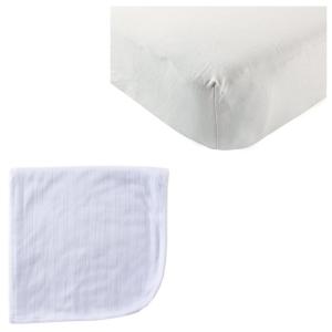 imageOrganic Cotton Fitted Crib Sheet ampamp Cotton Swaddle BlanketGrayWhite