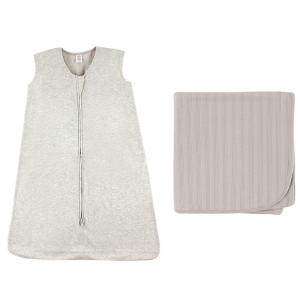 imageOrganic Cotton Wearable Sleeping Bag ampamp Organic Cotton Swaddle BlanketGray