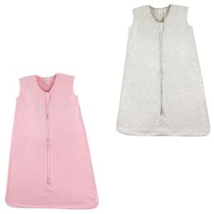 imageTouched by Nature Baby Organic Cotton Sleeveless Wearable Sleeping Bag Sack Blanket Solid PinkSolid Gray 06 Months