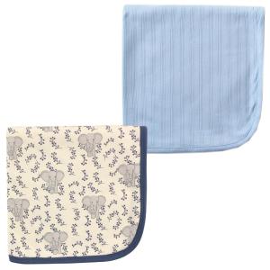 imageTouched by Nature Organic Cotton Swaddle Blanket 2PackBlueElephant