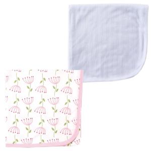 imageTouched by Nature Organic Cotton Swaddle Blanket 2PackWhiteFlowers