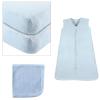 imageOrganic Fitted Crib Sheet 2Pack Cotton Swaddle Blanket ampamp Wearable Sleeping BagBlue