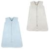 imageTouched by Nature Baby Organic Cotton Sleeveless Wearable Sleeping Bag Sack Blanket Solid BlueSolid Gray 06 MonthsBlue Gray 2pack