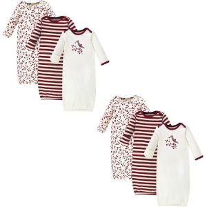 imageTouched by Nature Baby Girls Organic Cotton Gowns MultipackBerry Branch 6piece