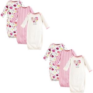 imageTouched by Nature Baby Girls Organic Cotton Gowns MultipackBotanical 6piece