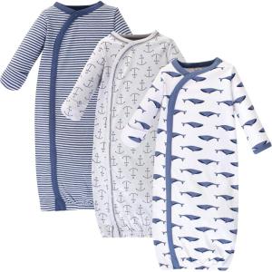 imageTouched by Nature Baby Girls Organic Cotton Kimono GownsBlue Whale