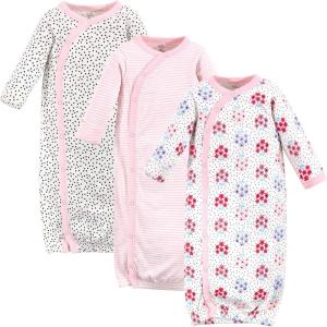 imageTouched by Nature Baby Girls Organic Cotton Kimono GownsFloral Dot