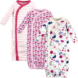 imageTouched by Nature Baby Girls Organic Cotton Kimono GownsPink Botanical