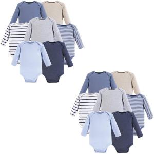 imageHudson Baby unisexbaby Cotton Longsleeve BodysuitsBoy Basic 14piece