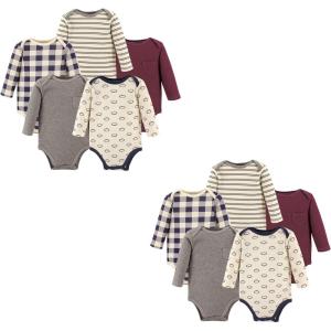 imageHudson Baby unisexbaby Cotton Longsleeve BodysuitsBurgundy Football 10piece