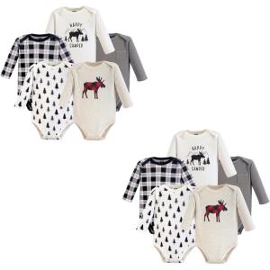imageHudson Baby unisexbaby Cotton Longsleeve BodysuitsMoose 10piece