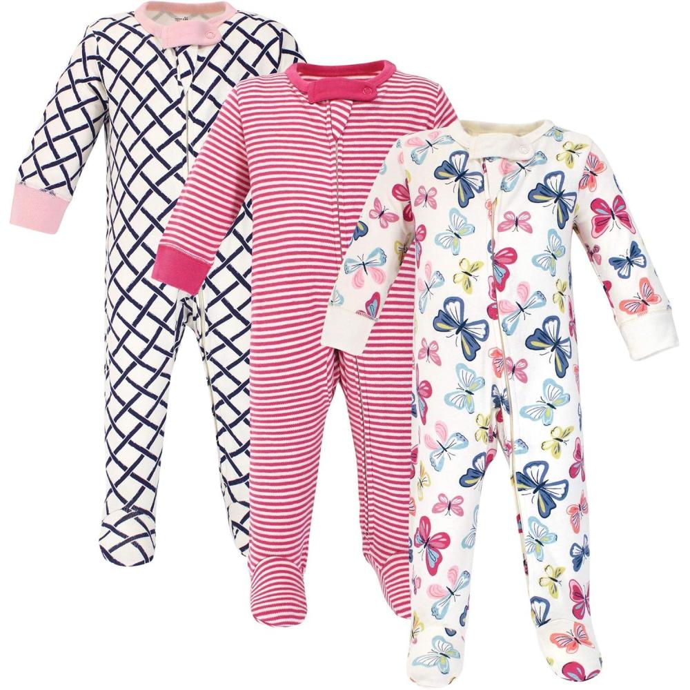 imageTouched by Nature Unisex Baby Organic Cotton Sleep and PlayBright Butterflies