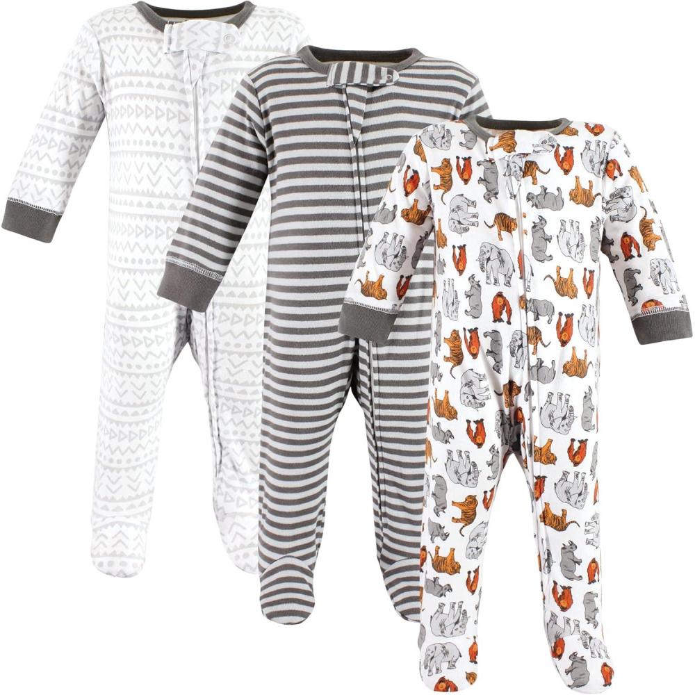 imageTouched by Nature Unisex Baby Organic Cotton Sleep and PlayNeutral Endangered Safari