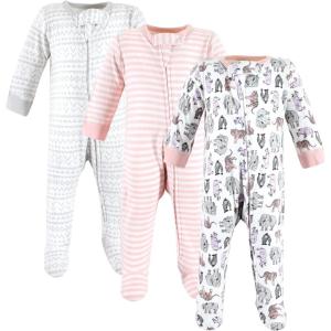 imageTouched by Nature Unisex Baby Organic Cotton Sleep and PlayGirl Endangered Safari