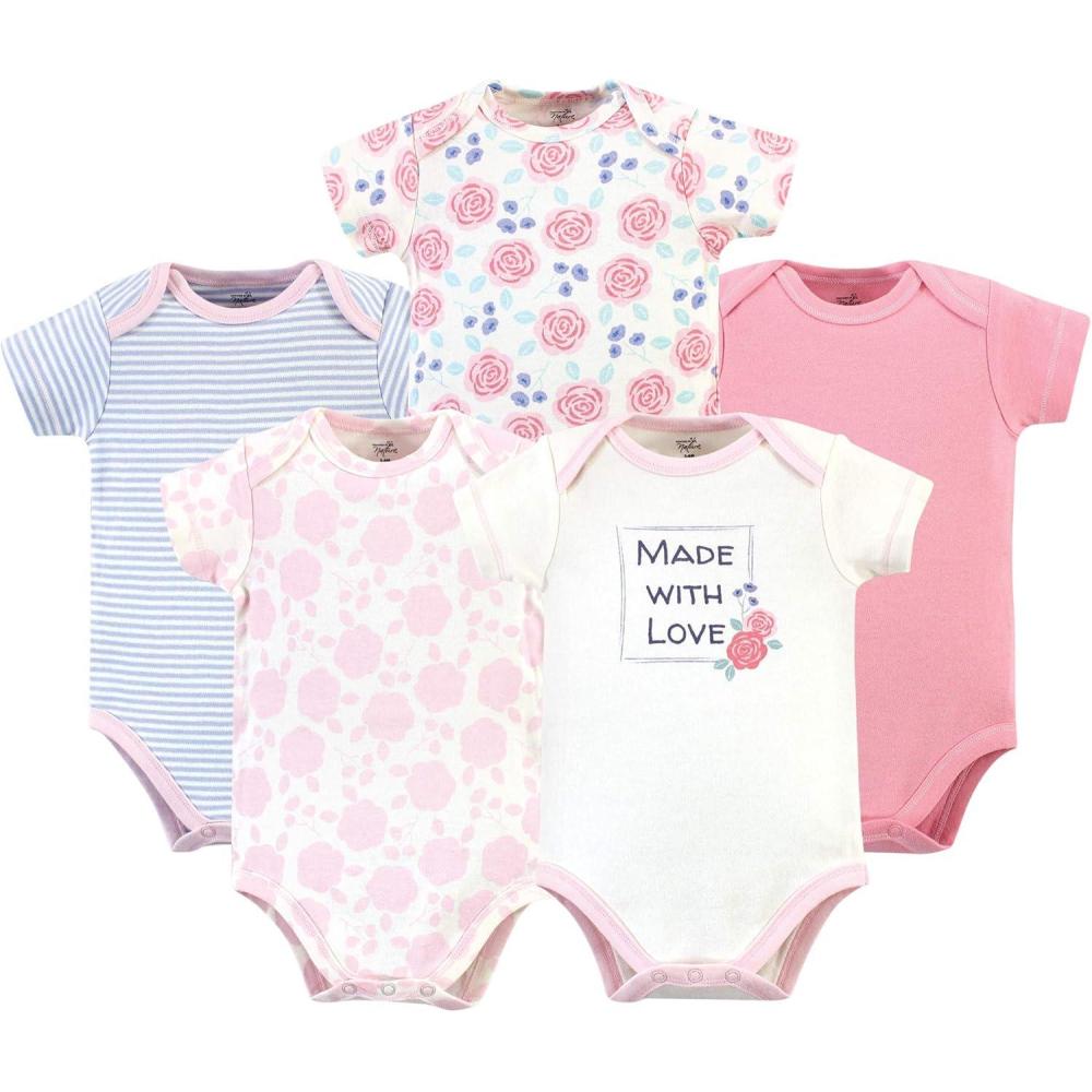 imageTouched by Nature babygirls Organic Cotton BodysuitsPink Rose