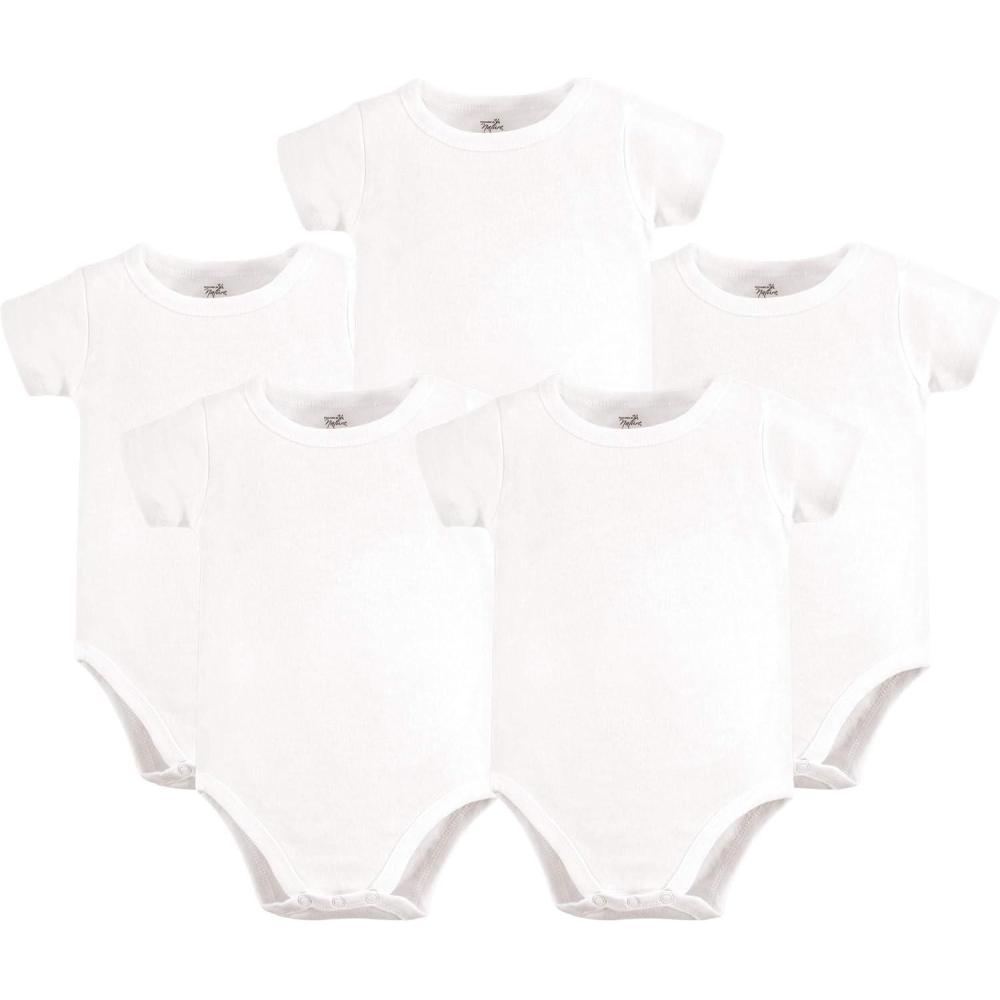 imageTouched by Nature babygirls Organic Cotton BodysuitsWhite Shortsleeve