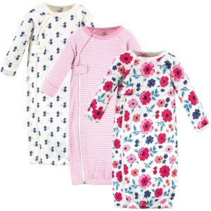 imageTouched by Nature Baby Girls Organic Cotton Zipper GownsGarden Floral